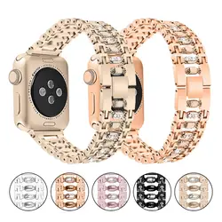 Роскошные Нержавеющая сталь ремешок для часов браслет для наручных часов iWatch Apple Watch 38 мм, 42 мм, версия 4/3/2/1 Apple Watch аксессуары