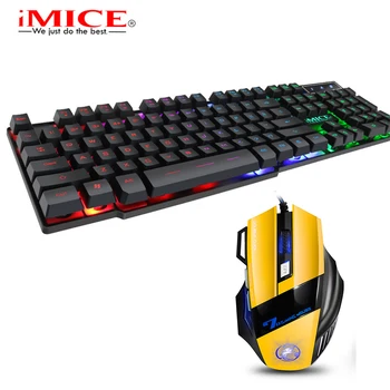 

iMice Mouse keyboard set Gaming Keyboard Imitation Mechanical Keyboard with Backlight Wired USB Game keyboards Gamer Mice X7
