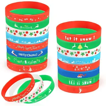 

40 pieces of Christmas silicone bracelets, Christmas rubber wristbands accessories gifts suitable for children and adults