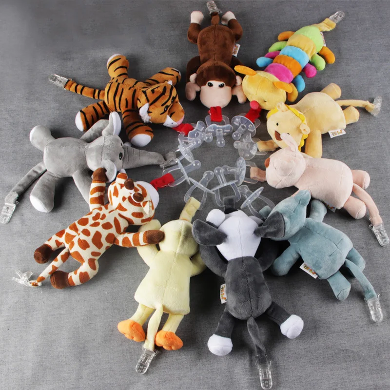 Baby Pacifier Chain Clips Newborn Plush Animal Toys Soother Nipples Holder (not include Pacifier)