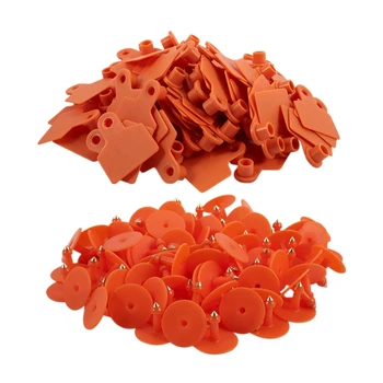 

100Pcs Cattle Ear Tag, Wordless Ear Tag, Copper Head Earring, Farm Animal Identification Card