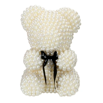 

3D Foam Bear Modeling Imitation Pearl Handmade Craft Gift Christmas Valentine's Day Wedding