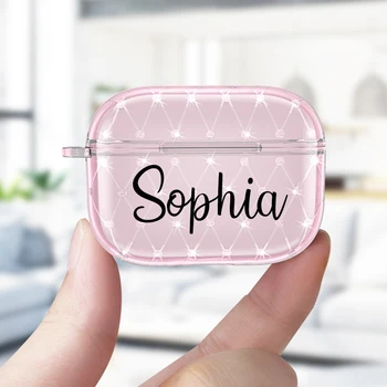 

Air Pods 3 Custom case for Airpod Pro Case with keychain Protective Customized Name DIY Personalized Bling Bling Rhinestone Case