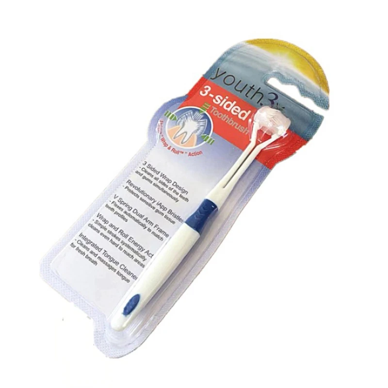 Горячая 1 шт трехсторонняя зубная щетка для взрослых детей бытовой инструмент для чистки зубов Уход за полостью рта