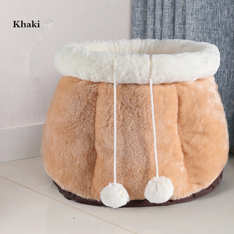 Зимний теплый спальный мешок для кошки(M74 - Цвет: khaki