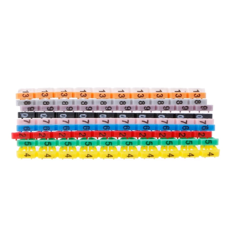 

100Pcs/Set Colorful Numeric Cable Label Mark For RJ45 RJ11 RJ12 Network Cable M5TB