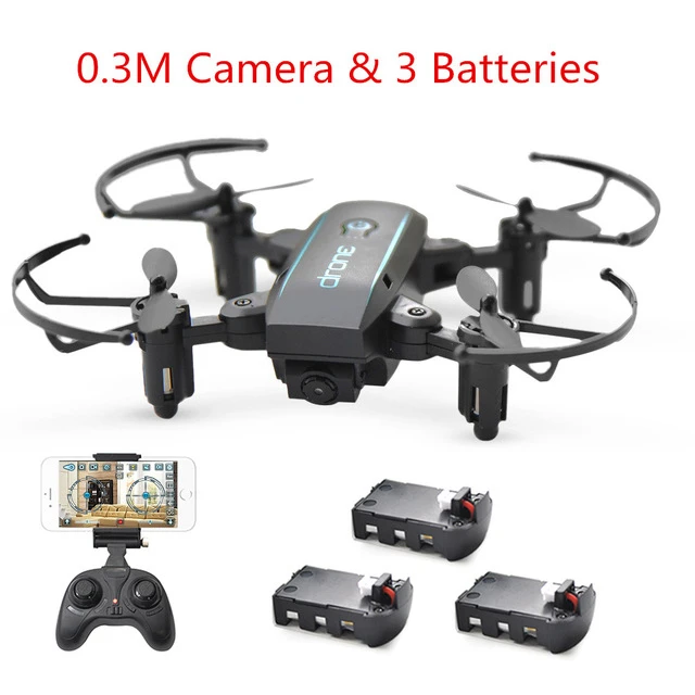 Linxtech In1601 Дрон 2,4g 720p Мини-Дрон с камерой Wi-Fi Fpv складной Квадрокоптер с удерживанием высоты Вертолет игрушки 3 батареи - Цвет: Black 0.3MP 3Battery