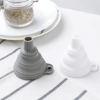 

1pc Kitchen Mini Silicone Foldable Funnel Collapsible Style Funnel Hopper Kitchen Cooking Tools Accessories Kitchen Gadget