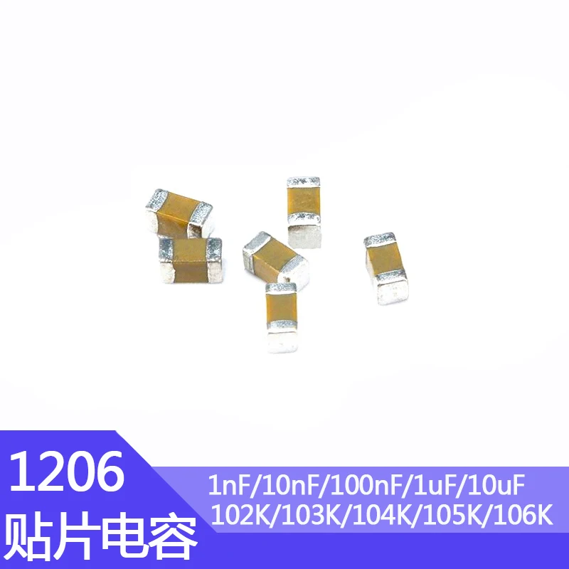 Конденсаторы микросхем 100 шт./лот 1206 1 нФ 10 102 НФ мкФ Ф 103k 104k 105k 106k | Электронные