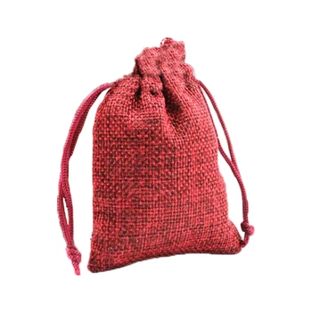 

2018 50pcs Wedding Favor Hessian Burlap Jute Gift Bags Drawstring Sack Pouch B1