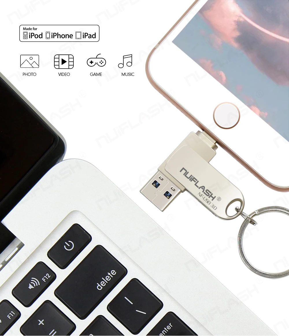 Iphone/ipad/Lightning/ios/OTG флеш-накопитель карта памяти Флешка мобильный микро USB флеш-накопитель 16 ГБ 32 ГБ 64 ГБ флеш-накопитель usb3.0