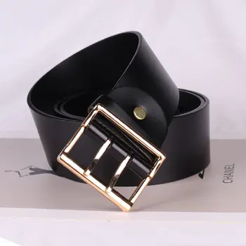 

Large Plus Size Women Wide Waist belt Cow Leather Metal Buckle PIn Belt Waistband Genuine Leather Famale Jean Dress Corset Belt