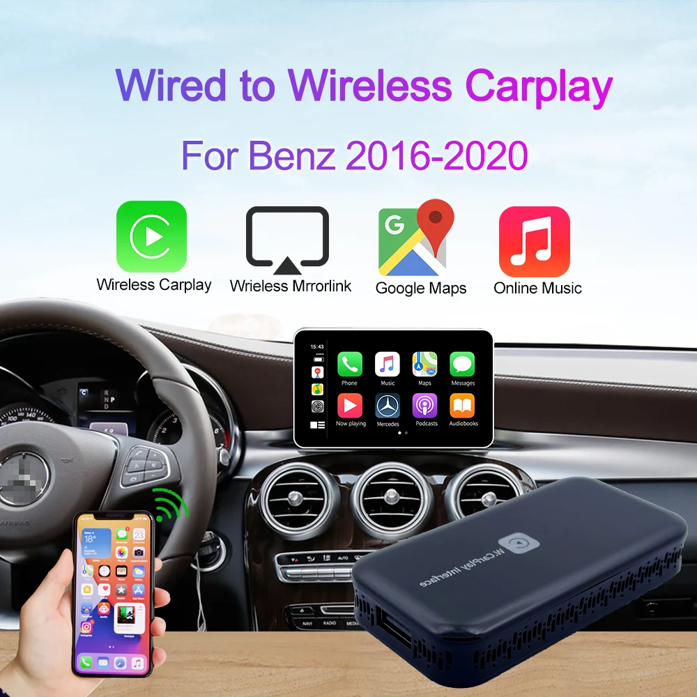 

3.0 Version Wireless Carplay Dongle Mirror link Car Multimedia Player Android 9.0 Wired to Wireless Apple Carplay For Benz Audi