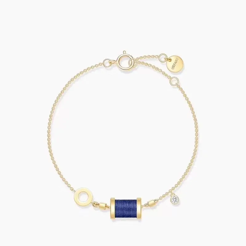 MeiBaPJ 6 цветов Спящая принцесса трансферный браслет для женщин S925 Серебряный Модный браслет Изящные Вечерние ювелирные изделия - Цвет камня: Deep blue