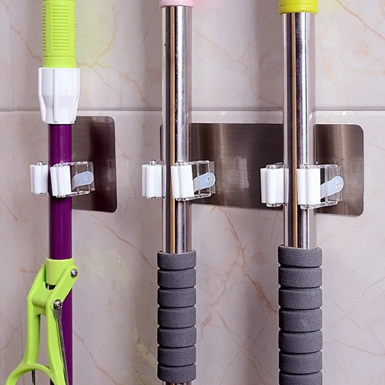 Traceless mop hanger mop clip no punching traceless broom mop Hook Clip