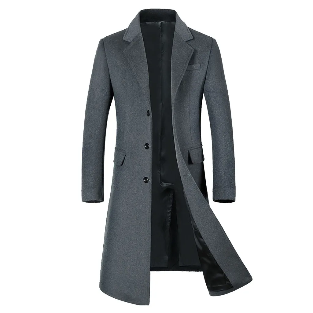 Мужской брендовый зимний Кардиган с длинным рукавом, теплые куртки, Мужская модная одежда, кофта-Тренч, приталенный шерстяной топ, пальто, мужская верхняя одежда