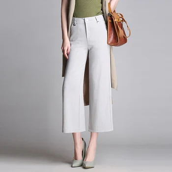 

Summer Autumn Thin Cotton Linen Pants Women High Waist Casual Loose Wide Leg Pants Elegant Ladies Trousers