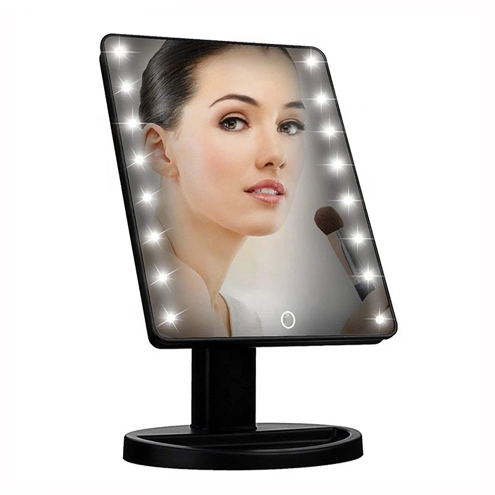 Portable Makeup Mirror 22 Light LED Touch Screen Makeup Mirror Folding