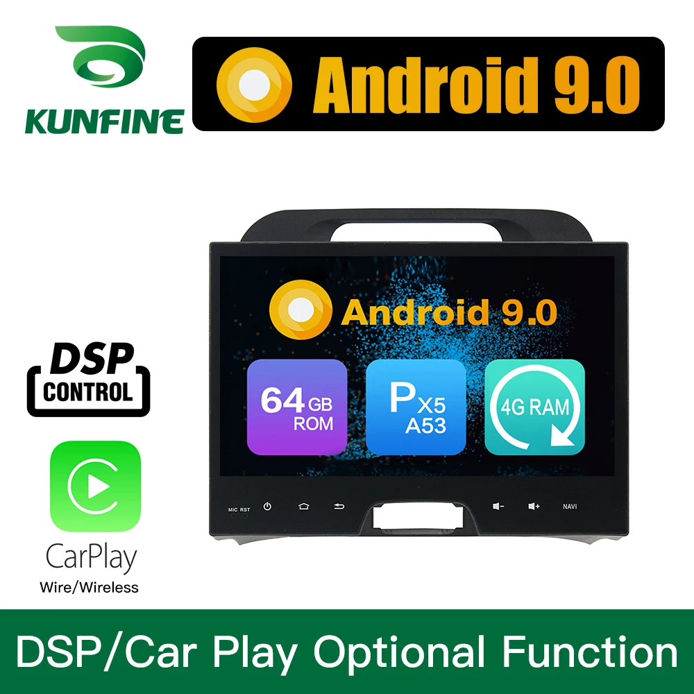 Flash Deal Android 9.0 Octa Core 4GB RAM 64GB ROM Car DVD GPS Navigation Multimedia Player Car Stereo for Kia SPORTAGE   2010-2015 Radio 2