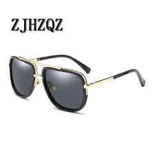 Высокое Качество Сплава Большая Рамка Золото Серебро Зеркала Пилот Солнцезащитные Очки Мужчины Поляризованные Солнцезащитные Очки Человек Марка Вождения óculos
