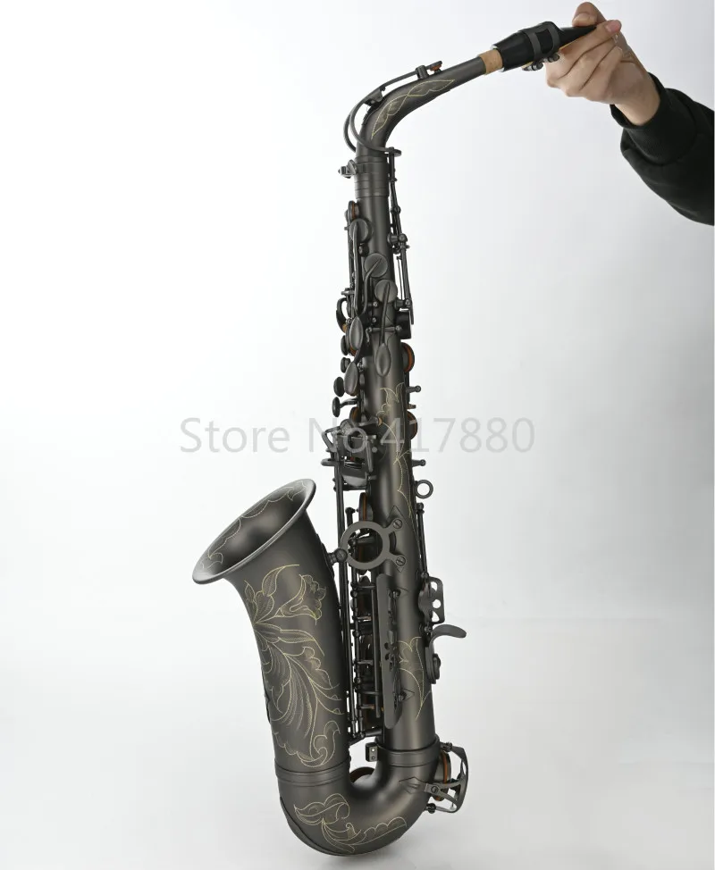 MARGEWATE альт саксофон высокое качество латунь античная медь Eb Tune E плоский саксофон музыкальный инструмент с Чехол мундштук