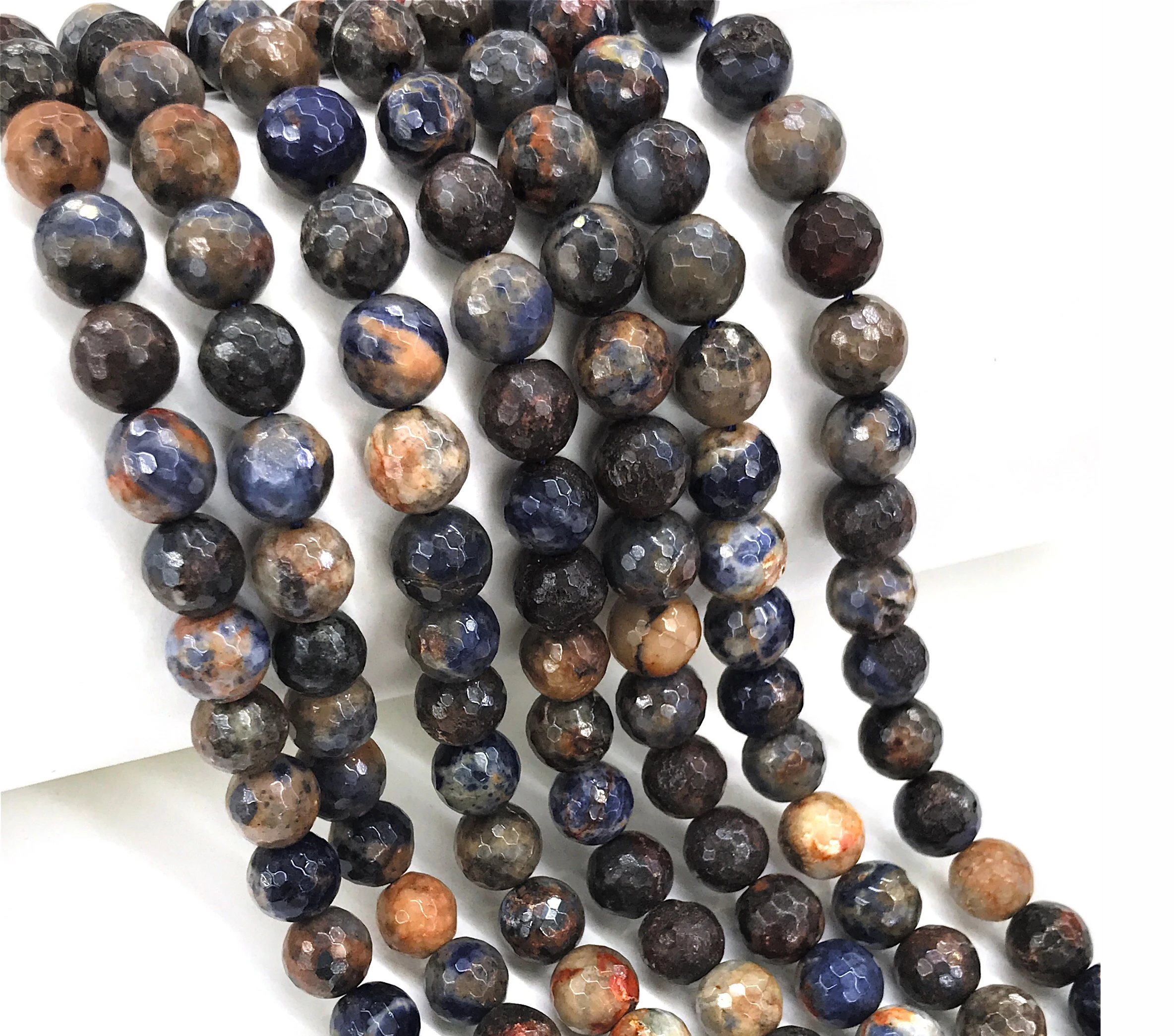 

Factory Price Natural Stone Faceted Mix Sodalite Loose Beads Healing Energy Gems Jewelry Handmade Making DIY Bracelet Necklace