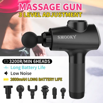 

3200R/MIN 6heads Muscle Massage Gun Deep Tissue Muscle Recoever Body Massager Tool Pain Gym Trainning Excersing Relief Machine
