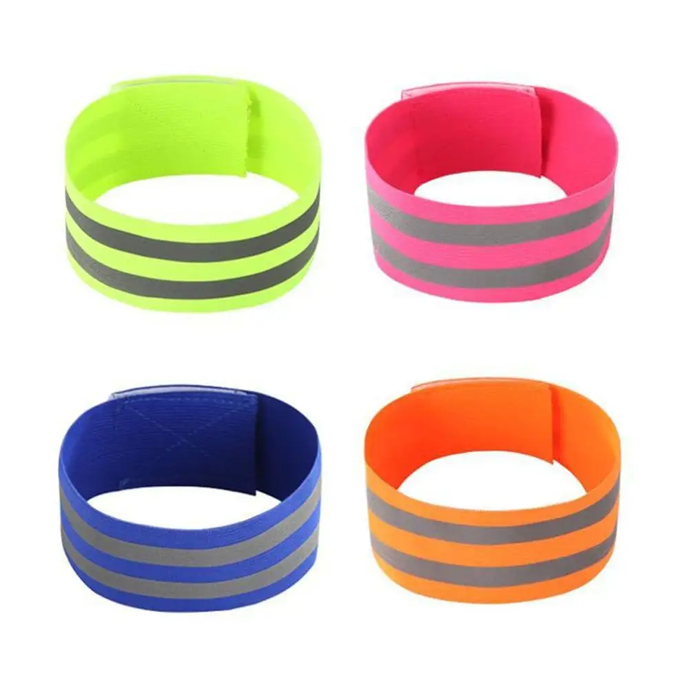 2Pcs Reflektierende Band Reflektoren für Kinder Erwachsene Elastische  Armband Straps Bands Sicherheit Sicherheit für Nacht Radfahren Laufen