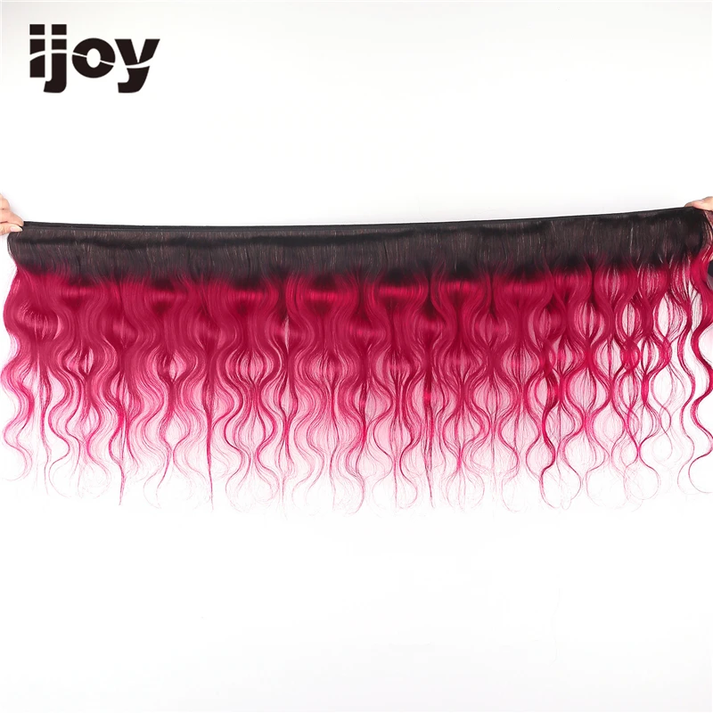 Омбре человеческие волосы объемная волна пряди пучок волос красный бордовый 99J пряди для тела "-26" бразильские волосы для наращивания не Реми IJOY
