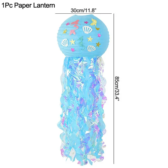 Little Mermaid Party Balloons 32inch Number Foil Balloon Kids Birthday Party Decoration Supplies Baby Shower Decor Helium Globos 1pc paper lantern