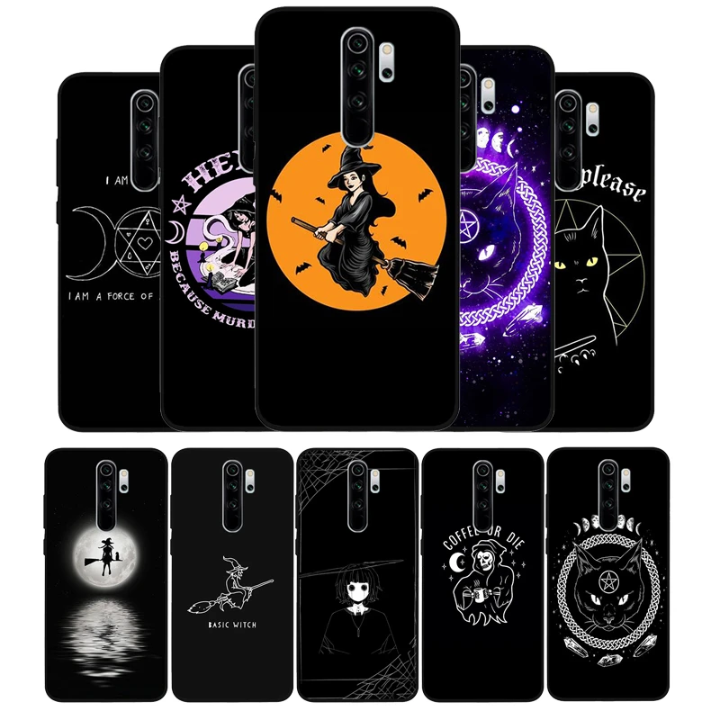 Witchcraft Witch Moon Black Silicone Soft Phone Case For Redmi 9 8 6 7A 6 Plus NOTE 9 8 7 6 5 PRO 9S 8T Luxury printed shell phone cases for xiaomi
