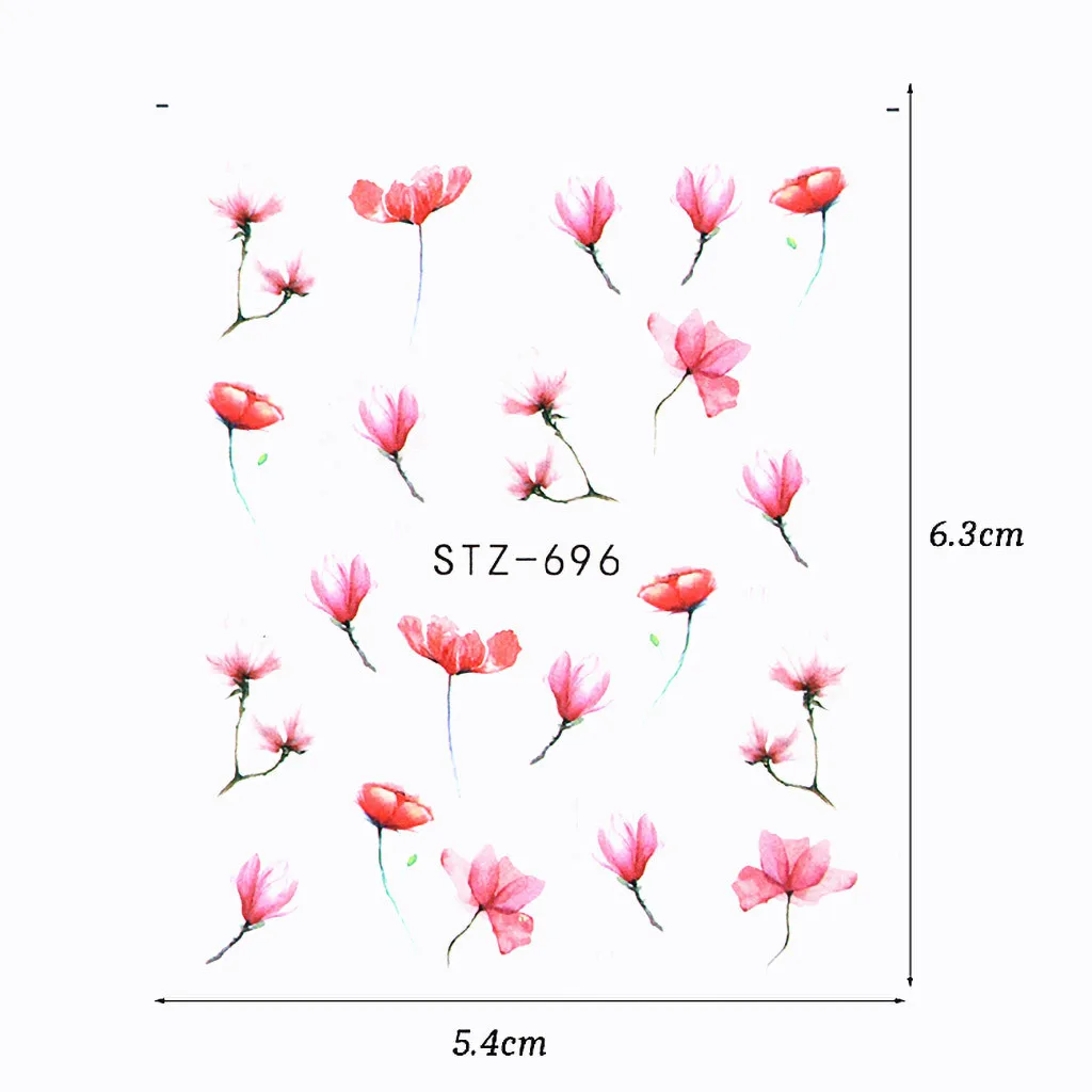 24X Водные Наклейки для ногтей, цветы, переводные наклейки для ногтей, слайдеры, красота, сделай сам, маникюрные наклейки, декоративные наклейки для ногтей