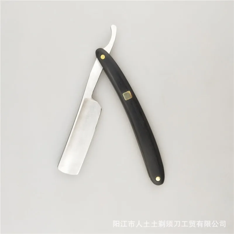 Нержавеющая сталь, прямой держатель для бритвы, черная деревянная бритва, винтажный бритвенный нож для бритья, бритва G1106