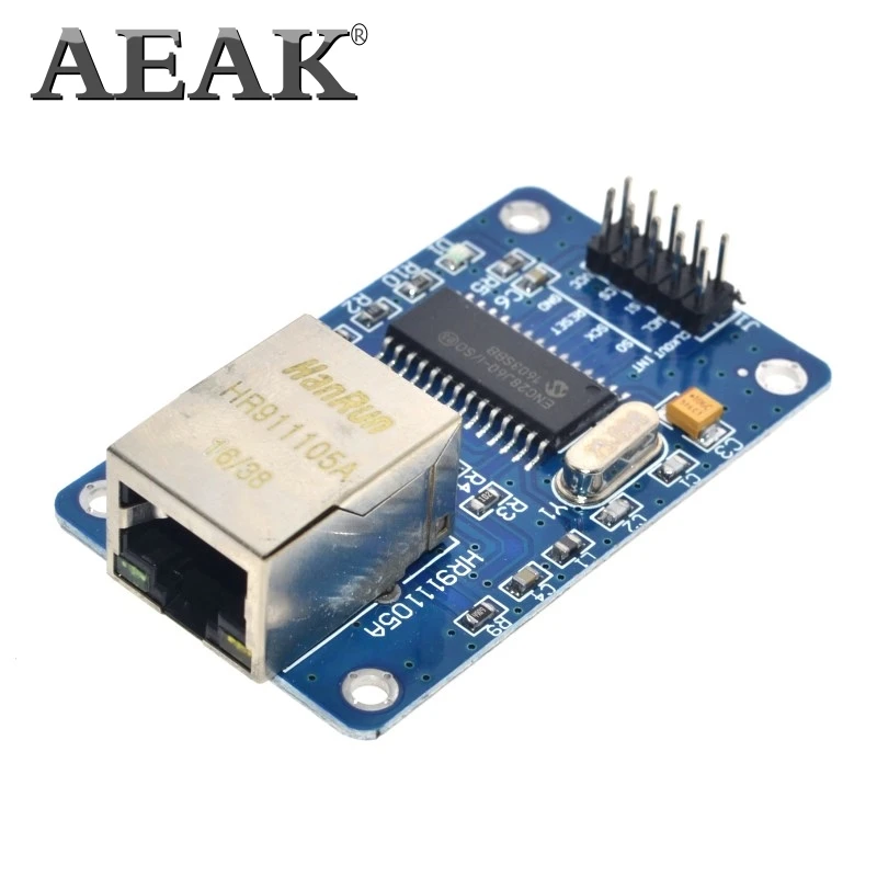 Сетевая плата AEAK ENC28J60 LAN Ethernet Модуль 25 МГц Кристальный AVR 51 LPC STM32 3 В|lpc board| |