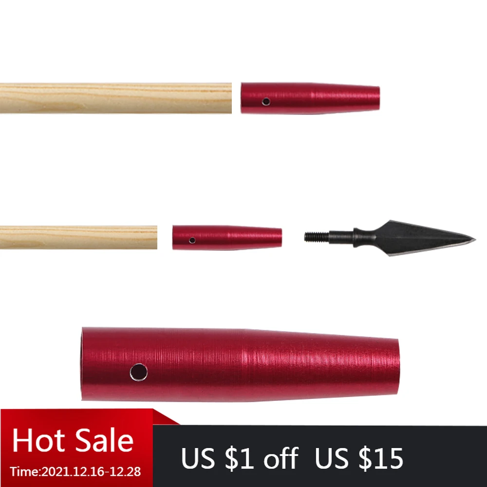 10/20pcs Archery Aluminium Arrow Insert Archery Connect Arrowhead Arrow