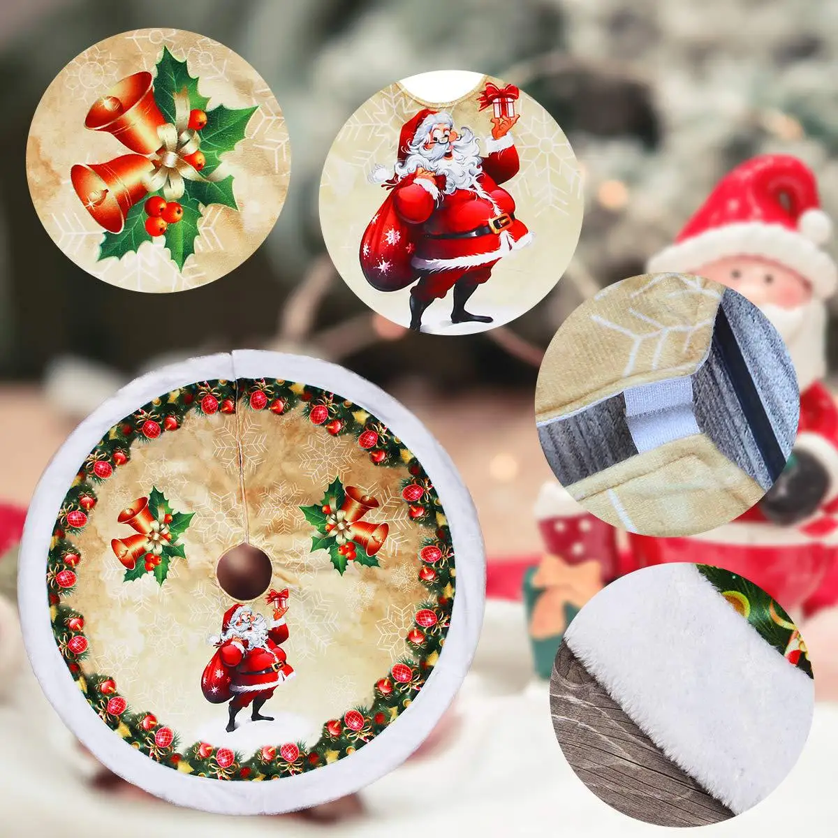 120cmMerry Christmas Decoration For Home New Year Decoration Natal Natal Tree Skirts Non-woven Fabric Christmas Tree Skirt