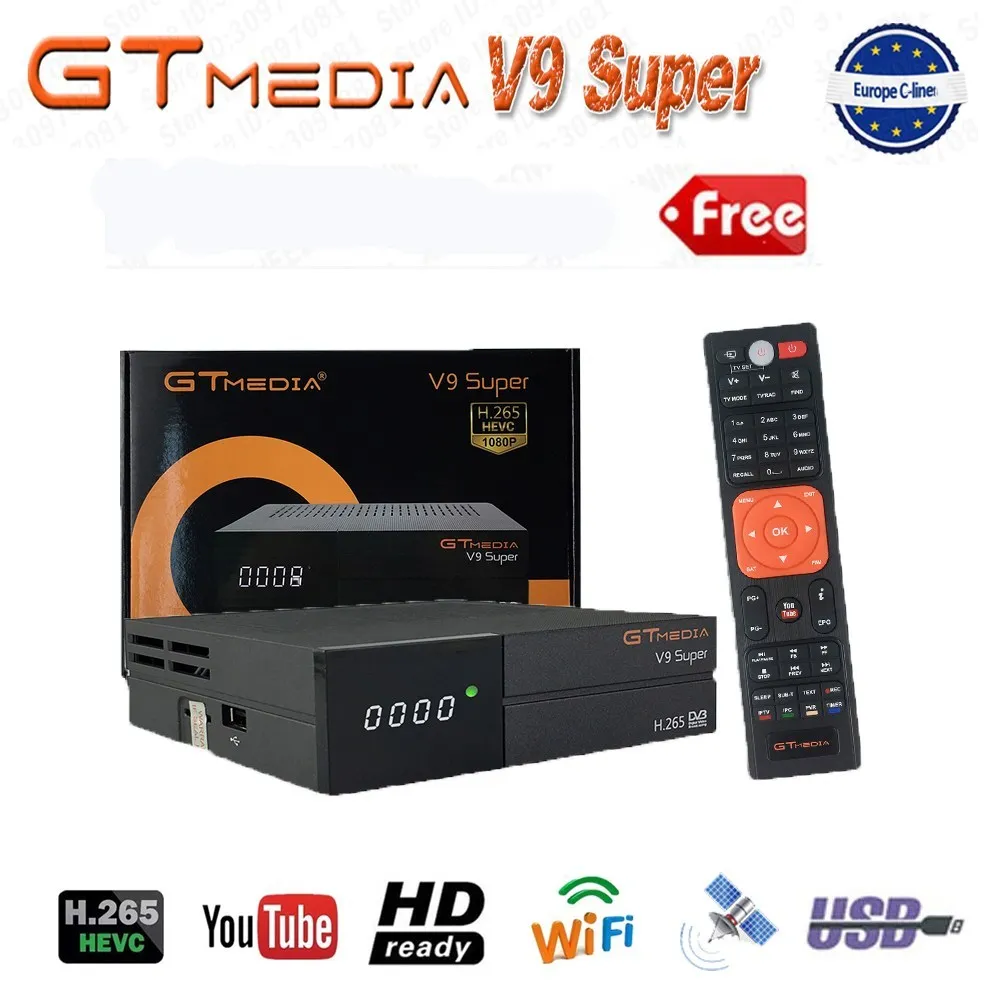 Супер приемник 1080P GTMedia V9 встроенный Wi Fi h.265 Full HD DVB S2 Freesat супер такой же как декодер