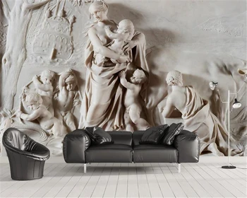 

3d Wall Paper for Living Room Custom Photo Relief Virgin Angel Background Wall Painting Silk Wallpaper