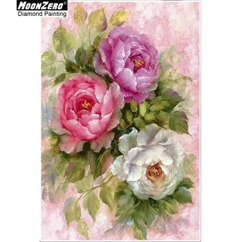 

Rhinestones Diy 5d Diamond Painting Cross Stitch Square/Round Resin Mosaic Diamond Embroidery Flower Needlework Home Decor