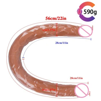 55cm/22 inch Super Huge Realistic Dildo For Lesbian Masturbator Sex Products Double Ended Dong Penis Girls Anal Sex Toy 3