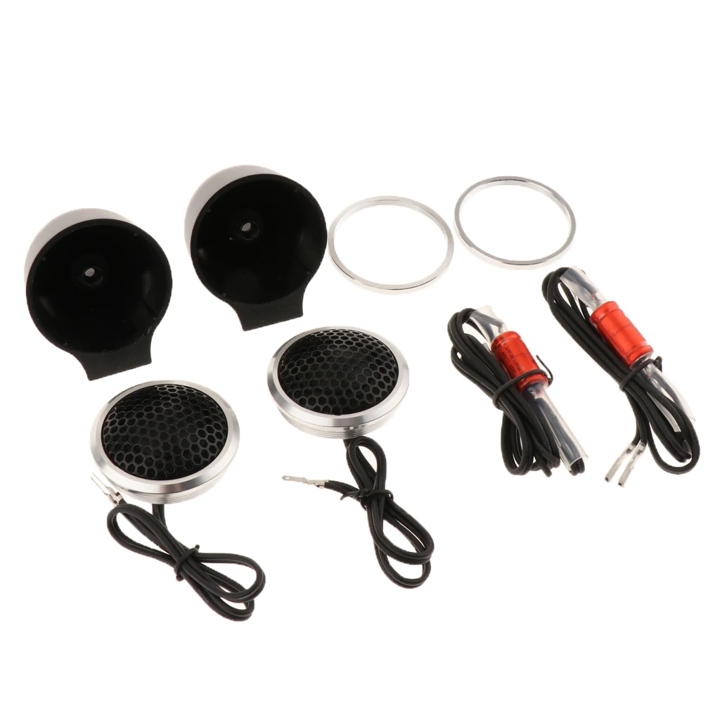 1 Pair Car Tweeters, 150W Car Half-Dome Stereo Treble Speakers with Installation Accessories