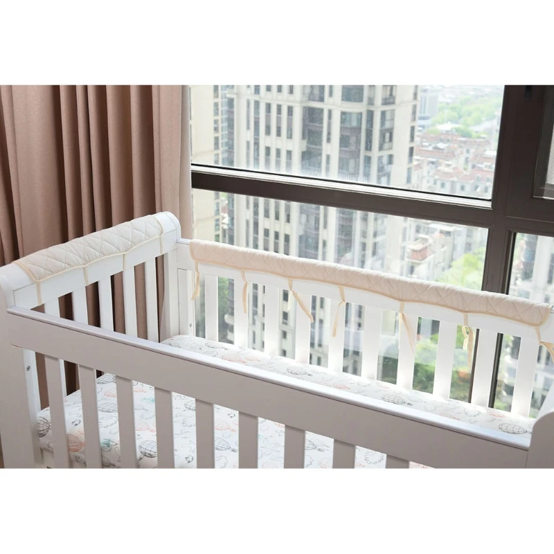 Cotton Crib Protection Wrap Edge Baby Anti-bite Solid Color Bed Bumper Fence Guardrail Baby Care Baby Safety Products