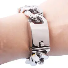 Панк 23 см браслеты для мужчин из нержавеющей стали огромная тяжелая цепь-браслет кубинские браслеты шарма Готический Байкер ювелирные изделия на Хэллоуин