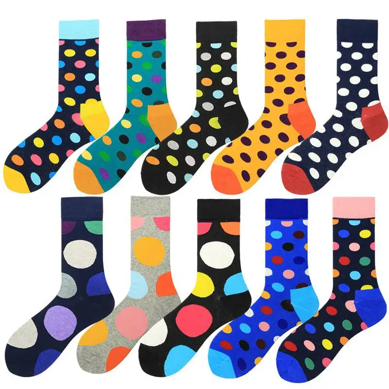 

1 Pairs Mens Polka Dot Fashionable Socks Odd Socks Dot Spots Bright Gift