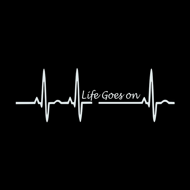 Yjzt 17 5cm 5 8cm Heart Beat Trackpad Life Goes On Nice Decal