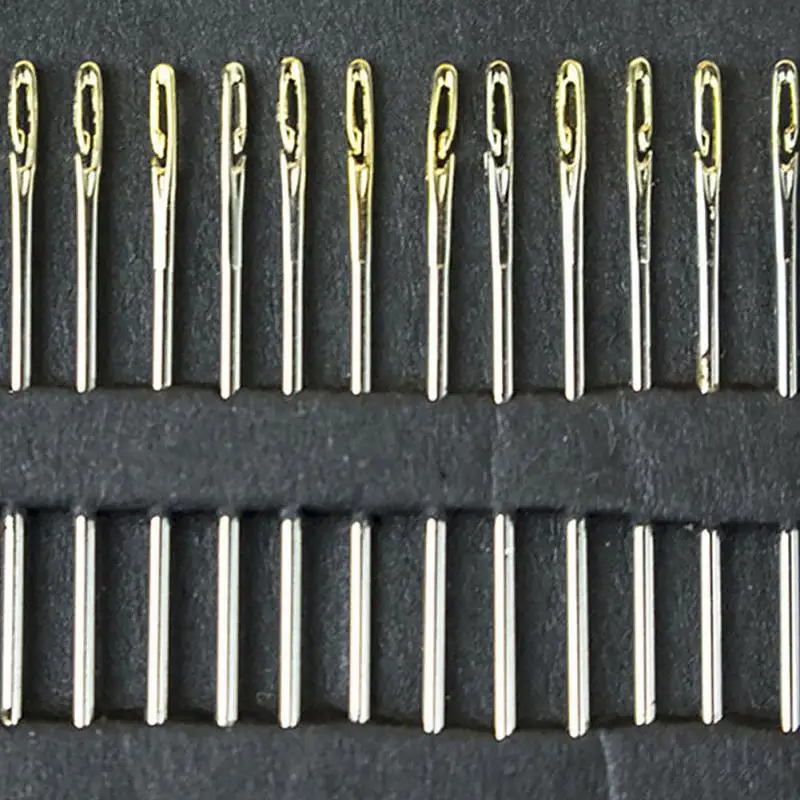 

12PCS/Bag Tail Gold/Silver Stainless Steel Hand Sewing Needles Paper Box Package Home DIY Sewing Combination#137