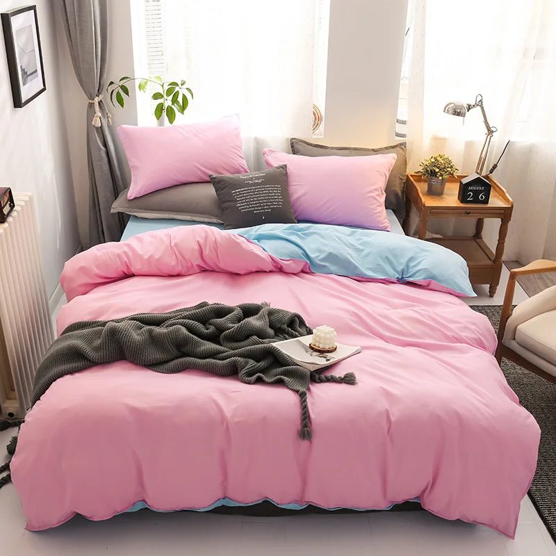 

Classic Bedding Set Luxury Pink Bed Sheets Quilt Cover Pillowcase Family Set Single Queen King Super King Max King Size Bed Set