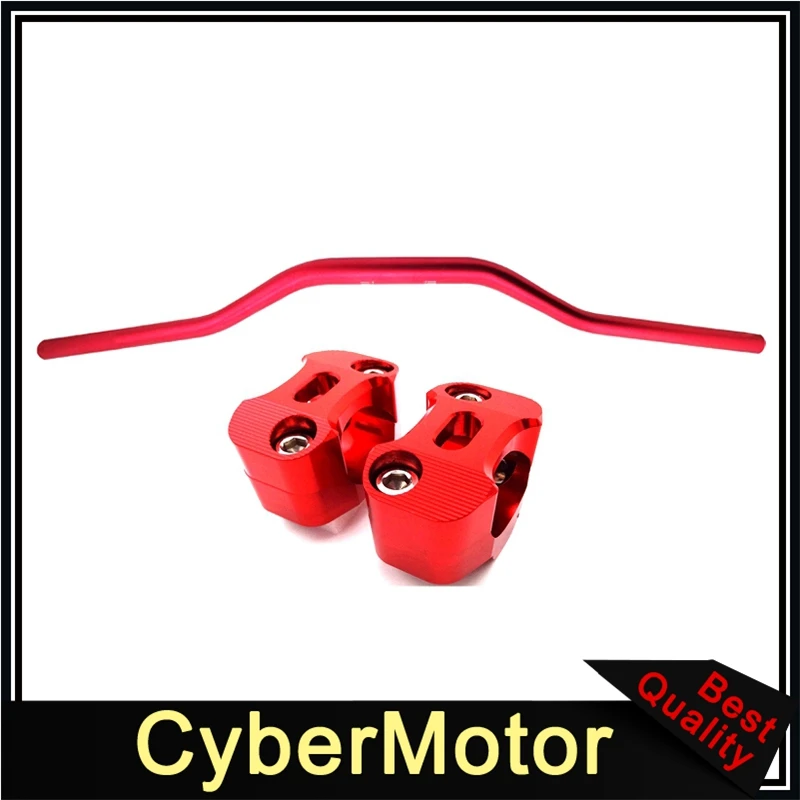 Алюминиевый 28 мм 1 1/8 ''Руль+ ручка конус стояки Крепление зажим для Pit Dirt Motor Bike ATV Quad 4 Wheeler Мотоцикл - Цвет: Red