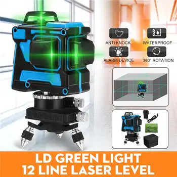 

Laser Level 12 Lines 3D Self-Leveling 360 Horizontal And Vertical Cross Super Powerful Green Laser Beam Line Measuring Equipment