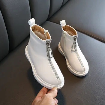 

2019 winter new neutral Martin boots side zipper snow boots plus velvet anti-skid boots